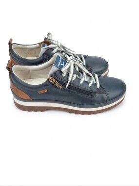Pikolinos Vigo W3W-6979 Sneaker Women 41 Navy Blue Side Zip Leather Gorpcore